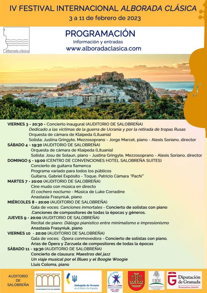 La IV edición del Festival de música ‘Alborada Clásica’ se celebrará en Salobreña del 3 al 11 de febrero