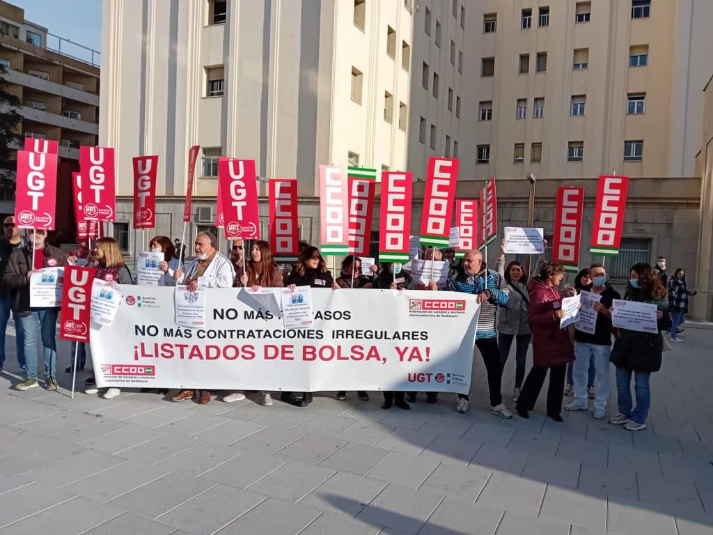 UGT y CCOO exigen en Granada respeto para el personal temporal del SAS