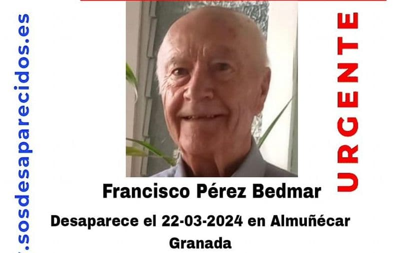 Se cumplen siete días de la desaparición de Francisco Pérez de 87 años en Almuñécar