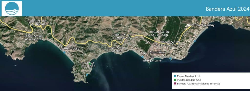 El destino Almuñécar – La Herradura recibe las seis Banderas Azules en 2024