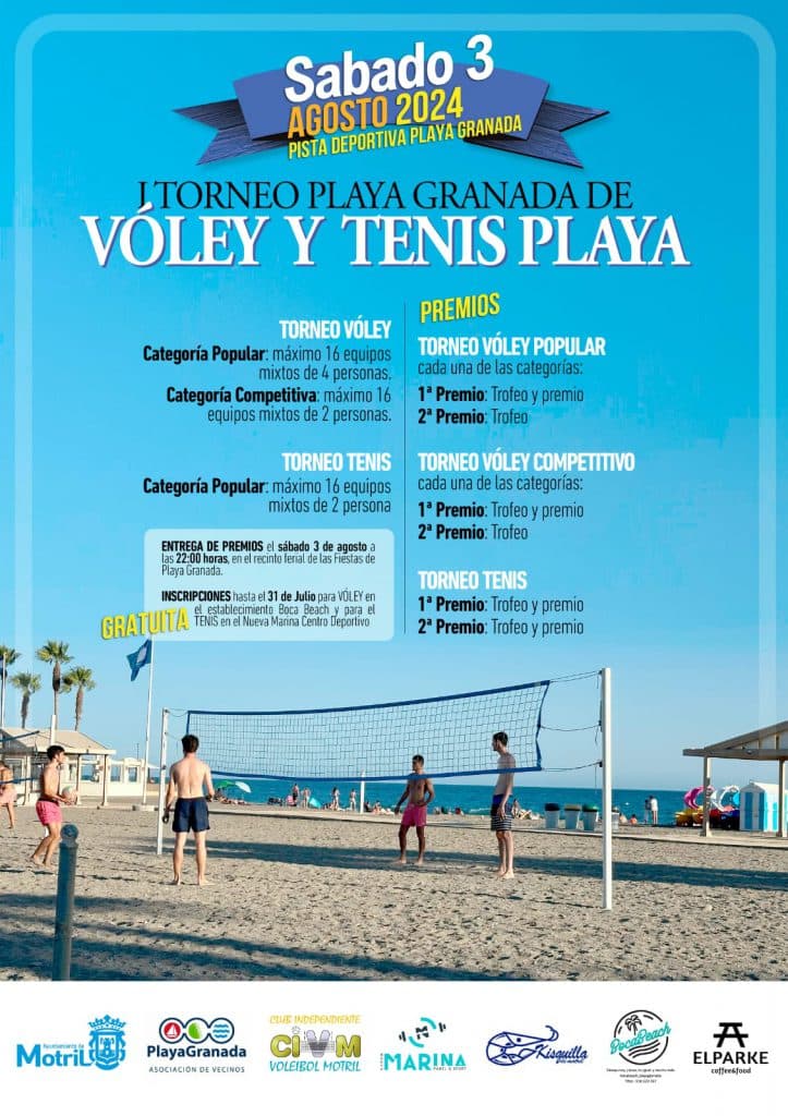 Llega el I Torneo de Vóley y Tenis Playa a Playa Granada el próximo sábado 3 de agosto