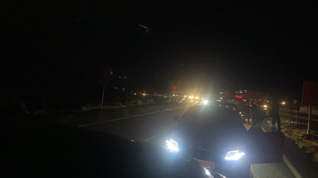Choque por alcance entre dos camiones en la A-7 a la altura de Motril, con el resultado de dos heridos