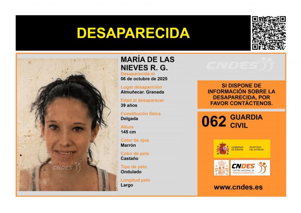 María de las Nieves R.G, desaparecida en Almuñécar