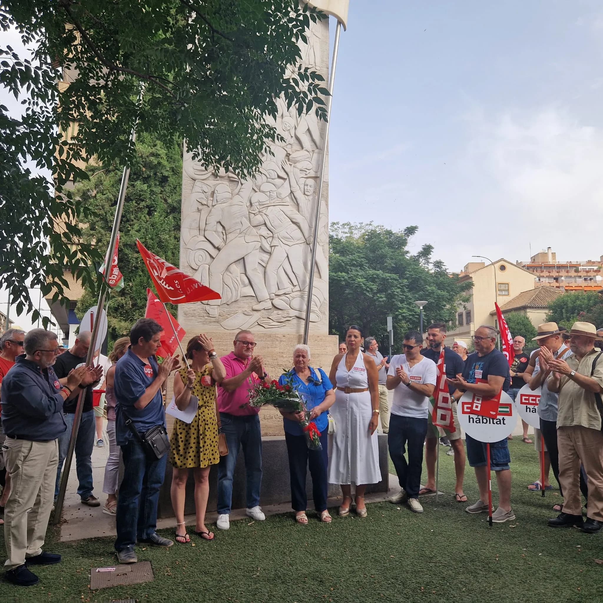 CCOO y UGT recuerdan en Granada a Antonio, Cristóbal y Manuel, asesinados hace 56 años en la Huelga Obrera del 1970