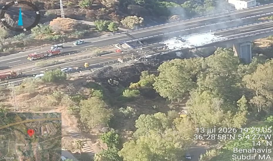 Un fallecido y al menos cinco heridos en un accidente en la autopista AP-7 en Benahavís