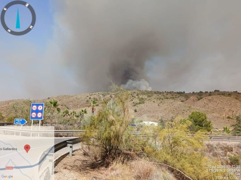 El incendio forestal en Los Gallardos sigue activo y se confirman 12 fallecidos y 23 personas no localizadas