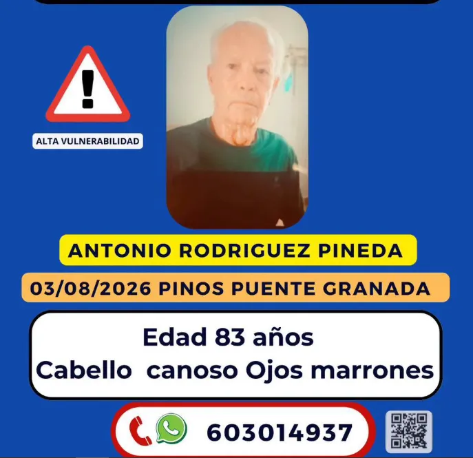 Antonio Rodríguez, de 83 años, desaparecido en Pinos Puente
