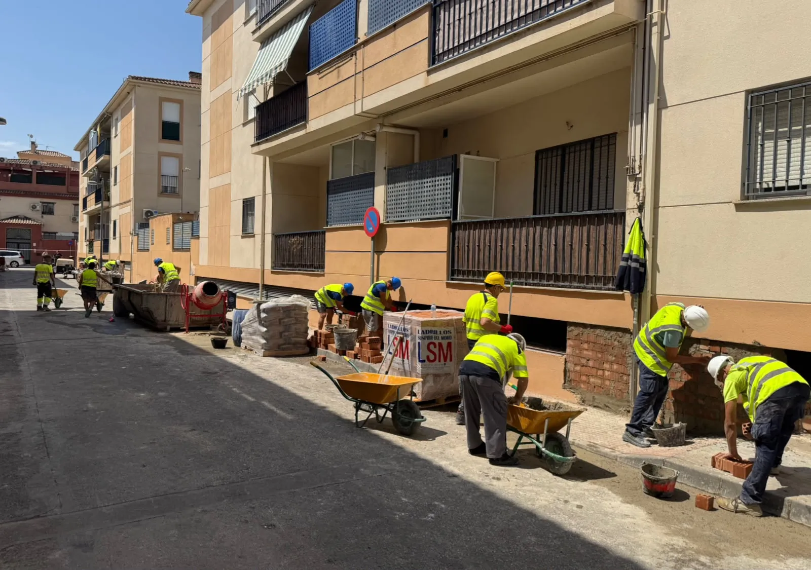 Las Gabias avanza en los trabajos de refuerzo de los edificios desalojados