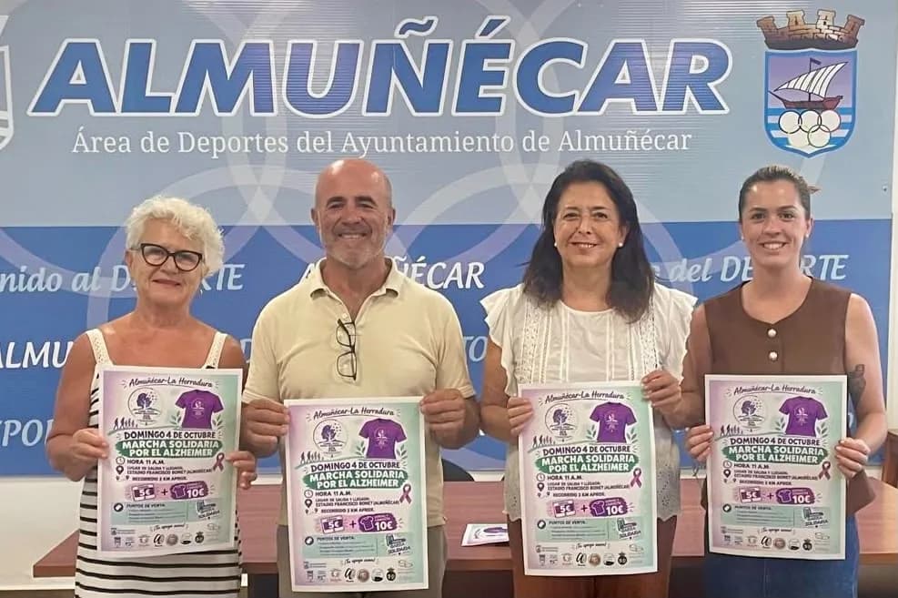 Almuñécar celebrará el 4 de octubre la marcha solidaria “Cada paso suma recuerdos” para dar visibilidad al Alzheimer