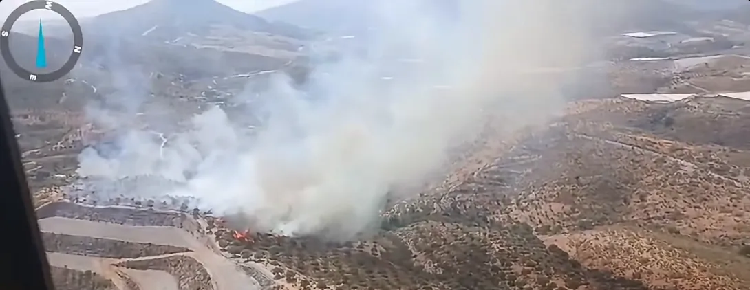 Incendio forestal declarado en un paraje de la carretera de la Gorgoracha