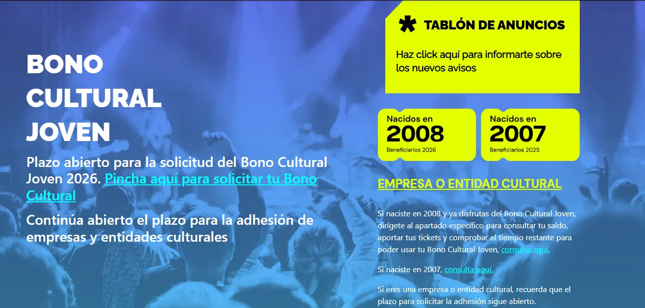 Más de 6.300 jóvenes de Granada han solicitado ya el Bono Cultural Joven, el 56% de los potenciales beneficiarios
