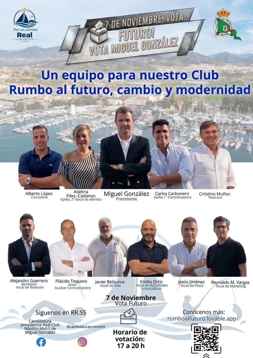 Miguel González presenta su candidatura a la presidencia del Real Club Náutico de Motril: «Rumbo al futuro, cambio y modernidad»