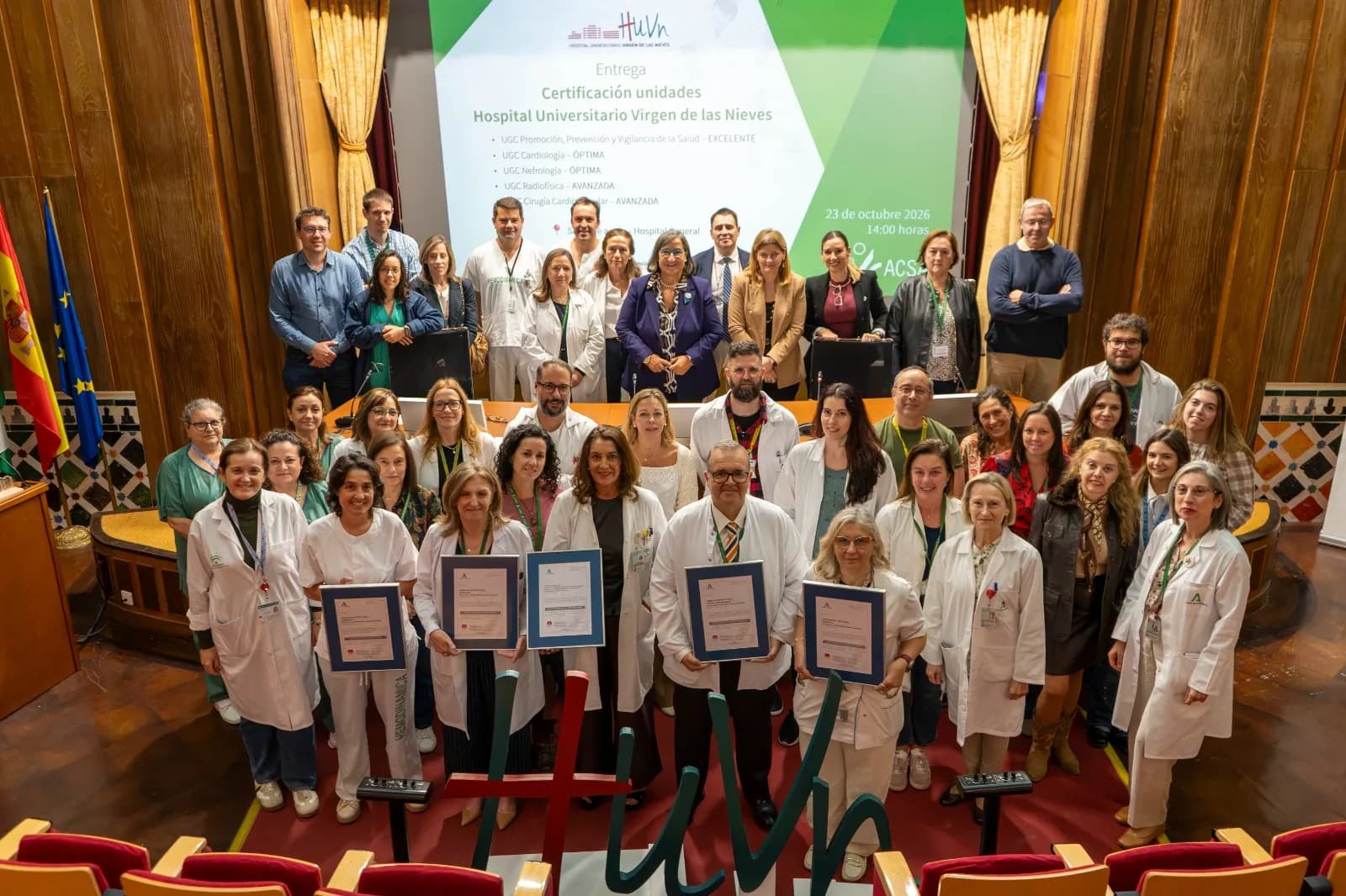 Cinco unidades del Virgen de las Nieves reciben el distintivo de Calidad Sanitaria de Andalucía
