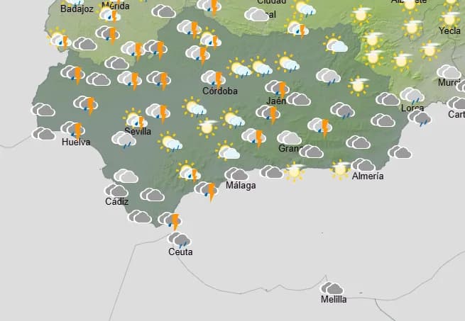 EL TIEMPO: Cielos muy nubosos y previsión de lluvias y tormentas