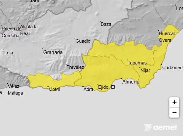 EL TIEMPO: Aviso amarillo activado por lluvias en la Costa de Granada