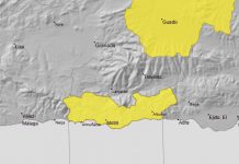 AEMET activa aviso amarillo por lluvias en la Costa Tropical para el lunes 5 de enero